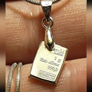 🌟 Handmade 999 Fine Silver & Real Genuine 925 Sterling Silver Pendant / Charm